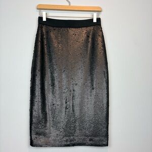 Banana Republic Black Sequin Pencil Skirt